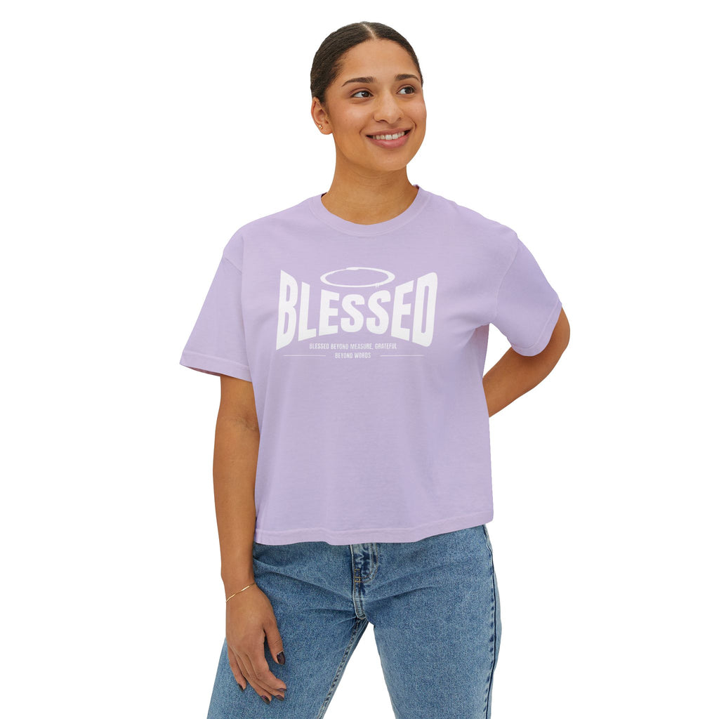 Blessed Boxy Tee — Women's Casual Crop T-Shirt