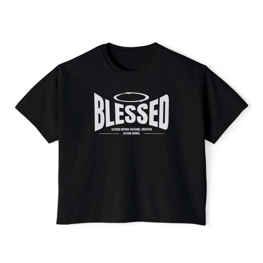 Blessed Boxy Tee — Women's Casual Crop T-Shirt