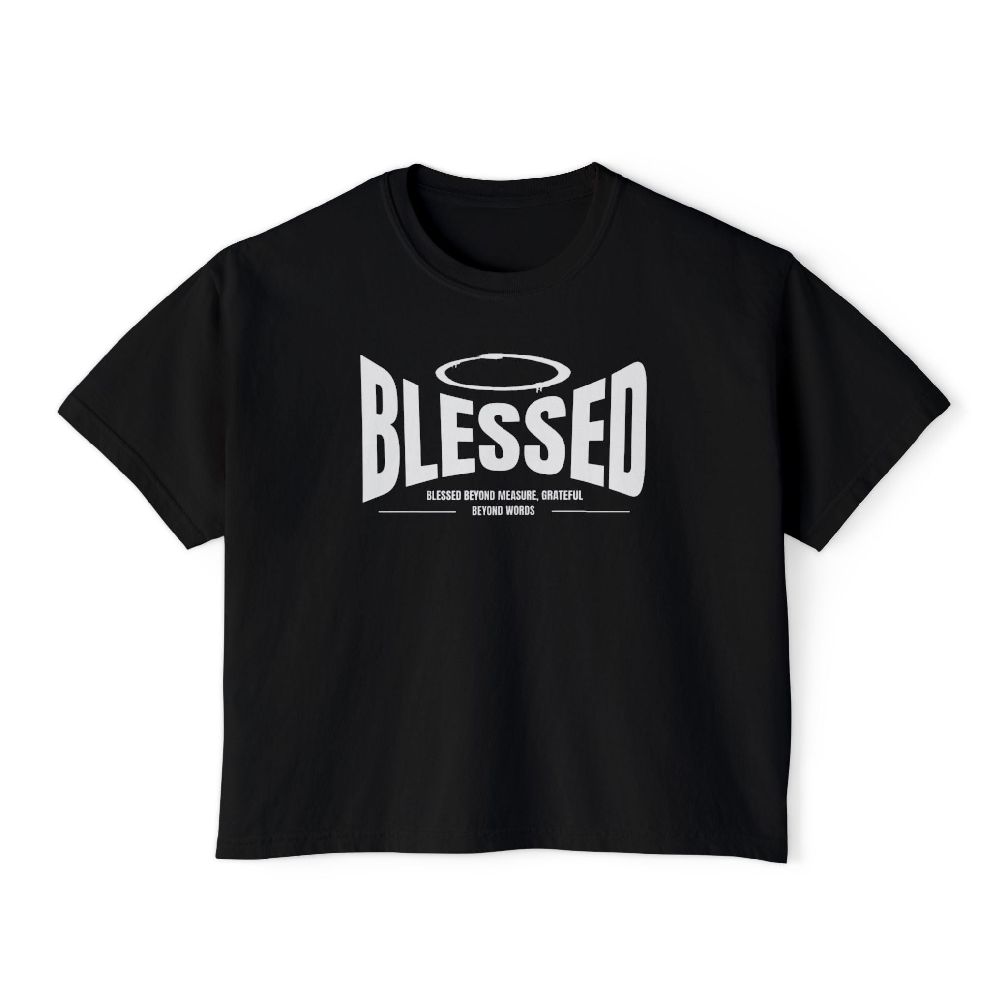 Blessed Boxy Tee — Women's Casual Crop T-Shirt