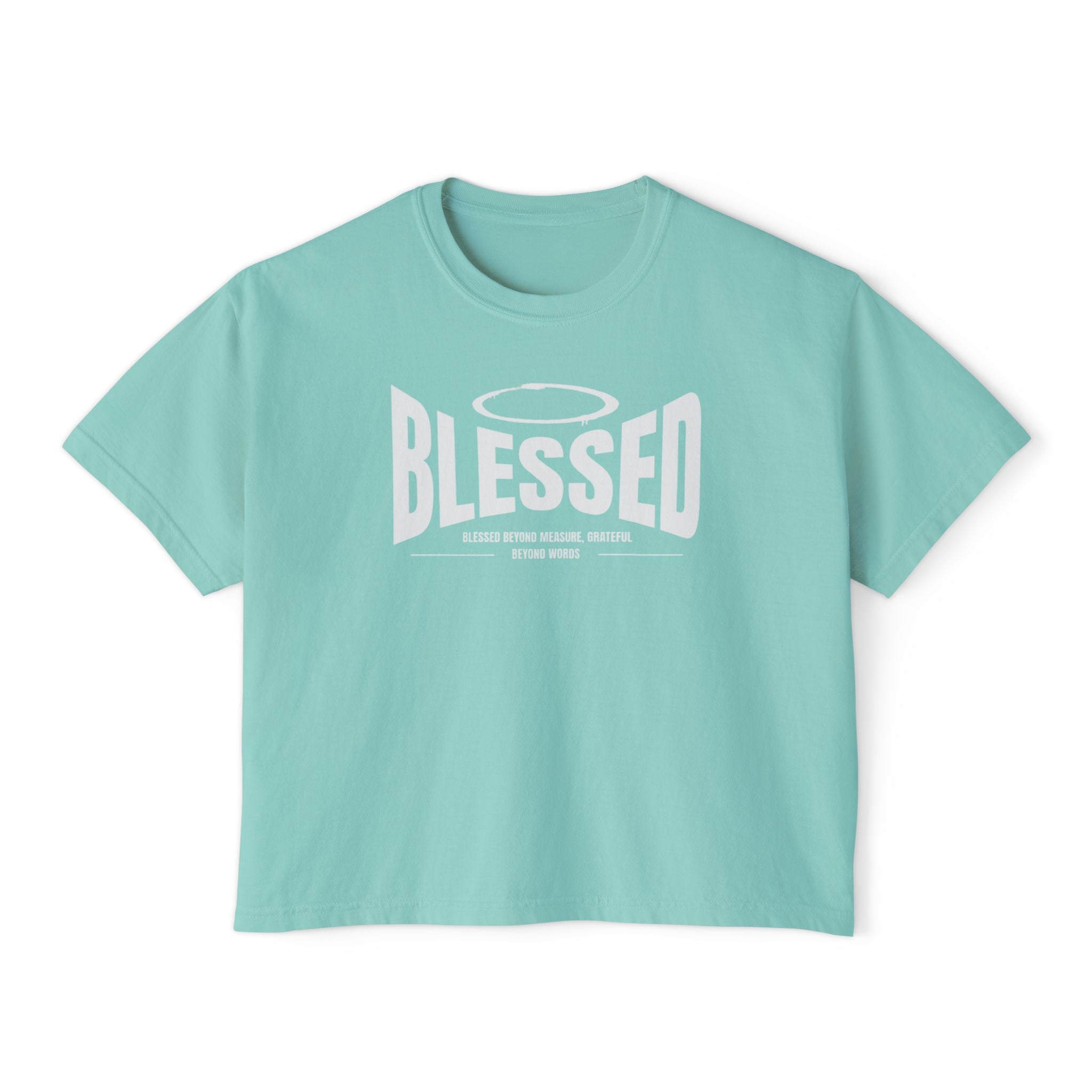 Blessed Boxy Tee — Women's Casual Crop T-Shirt