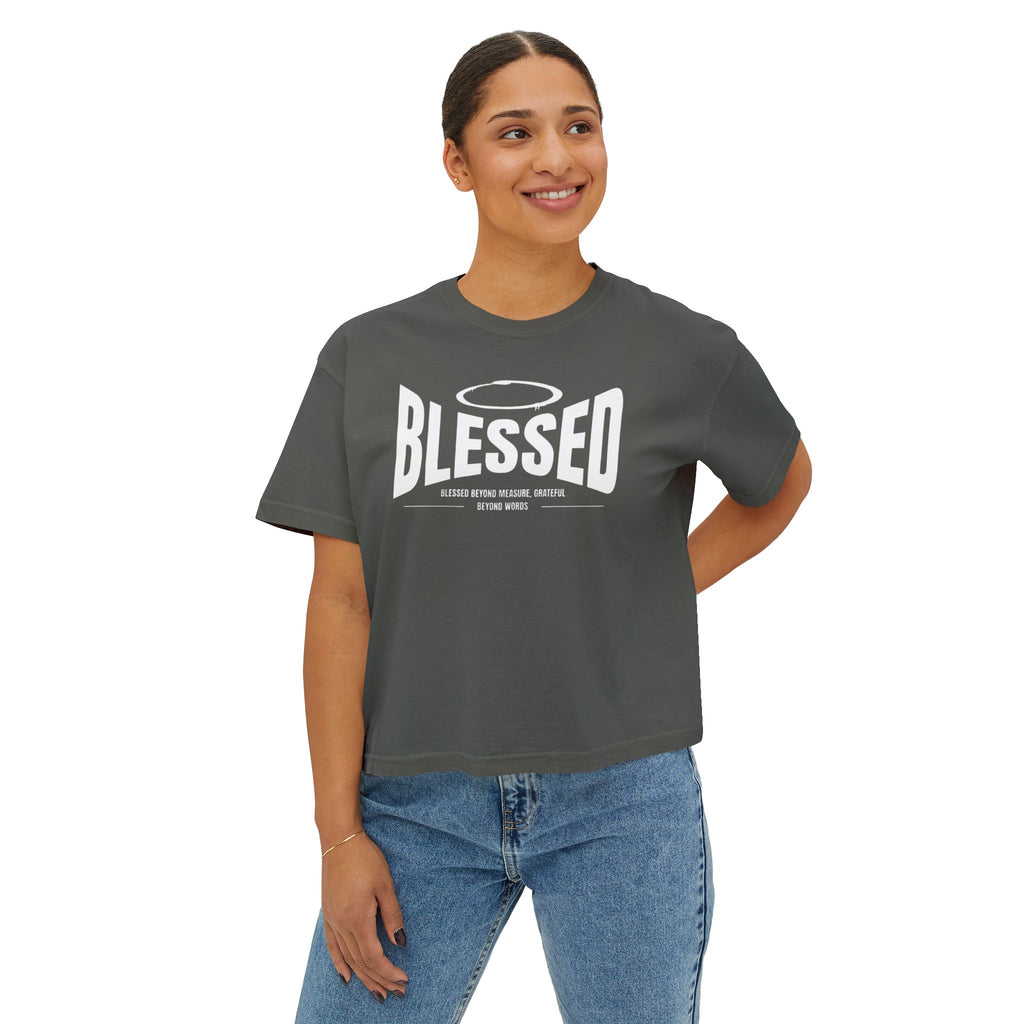 Blessed Boxy Tee — Women's Casual Crop T-Shirt