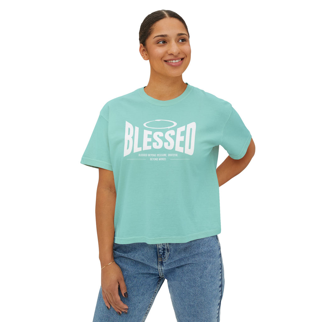 Blessed Boxy Tee — Women's Casual Crop T-Shirt
