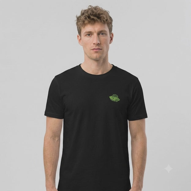 Being Alienated UFO Graphic Tee | Embroidered Black T-Shirt | Unisex Streetwear